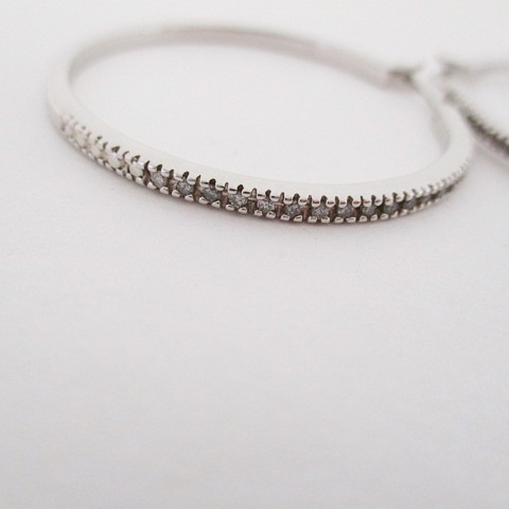 Macy's Diamonds Out Sterling Silver Hoops - Picture 2 of 6